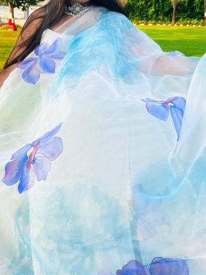 Organza Dupatta Handpainted