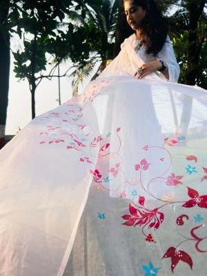 Organza Dupatta Handpainted