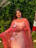 Organza Dupatta Pichwai Handpainted