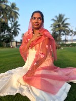 Organza Dupatta Pichwai Handpainted