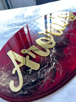 Resin Nameplates Abstract Red