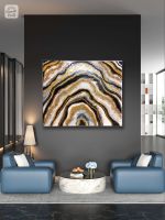 Black Gold Geode Resin Art Painting Big size