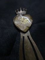 Antique bookmark heart and crown