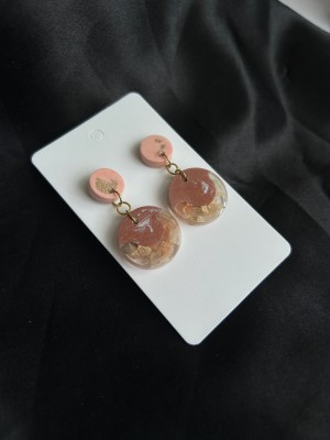Resin pastel flower hanging earrings