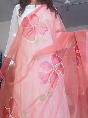 Organza Dupatta Peach
