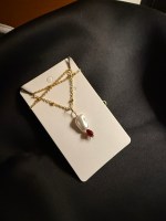 Mother pearl ruby pendant with chain