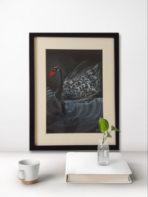 Black Swan Watercolor painting