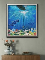 Life underwater Marine Life;Made on A3 sheet/Framed