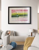 Watercolor painting Pink Amsterdam Calling