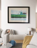 Amsterdam Windmill watercolor painting A4