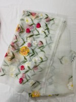 Organza Dupatta White heavy work