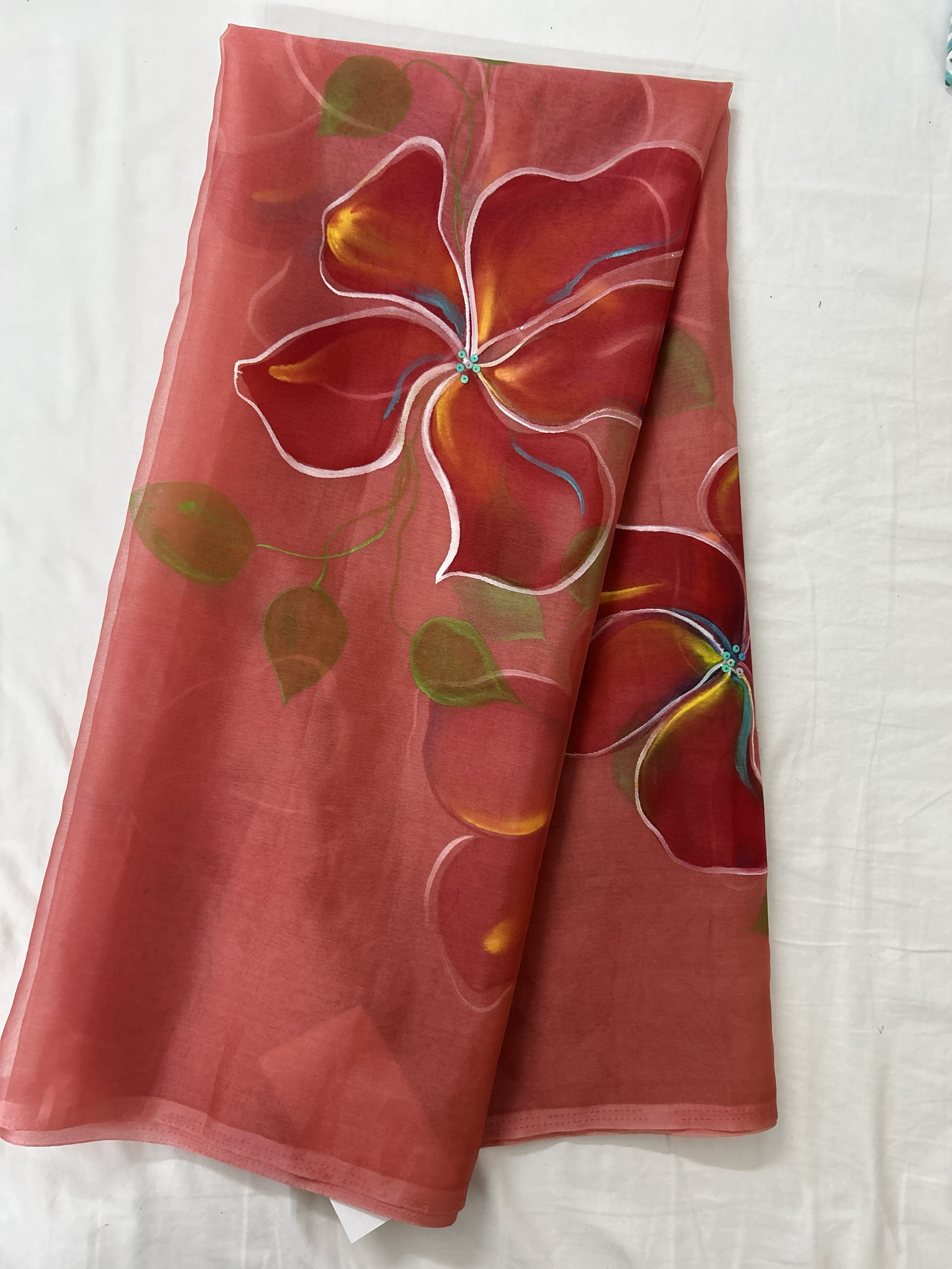 Organza Dupatta Peach 1 Organza Dupatta Peach