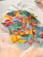 Organza Dupatta White heavy work Multicolor