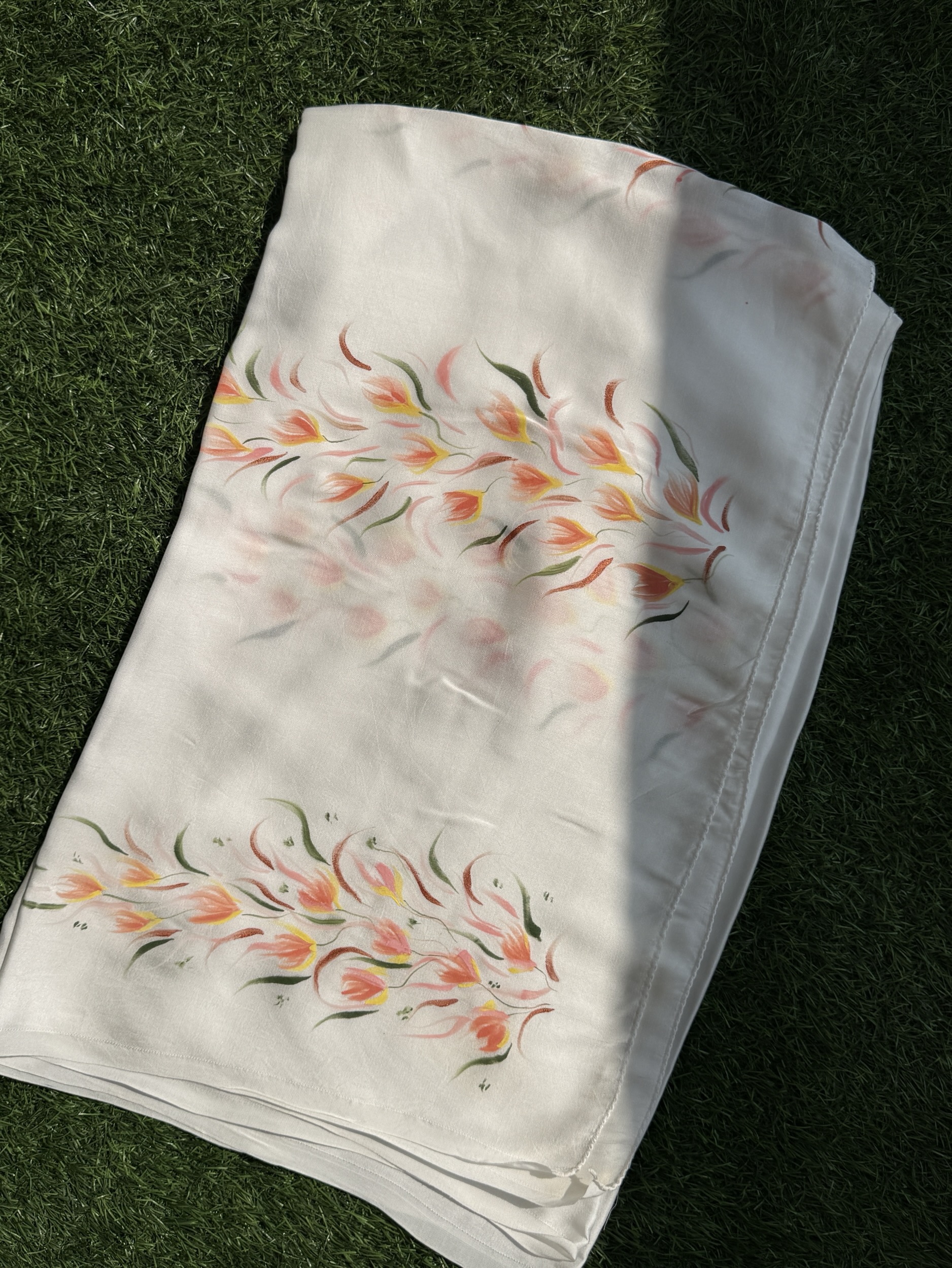 Hand painted Silk Scarf- Japanese silk 2 Hand painted Silk Scarf- Japanese silk - Image 2