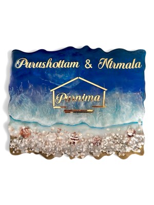 Resin Nameplate Sea Waves/sea shells