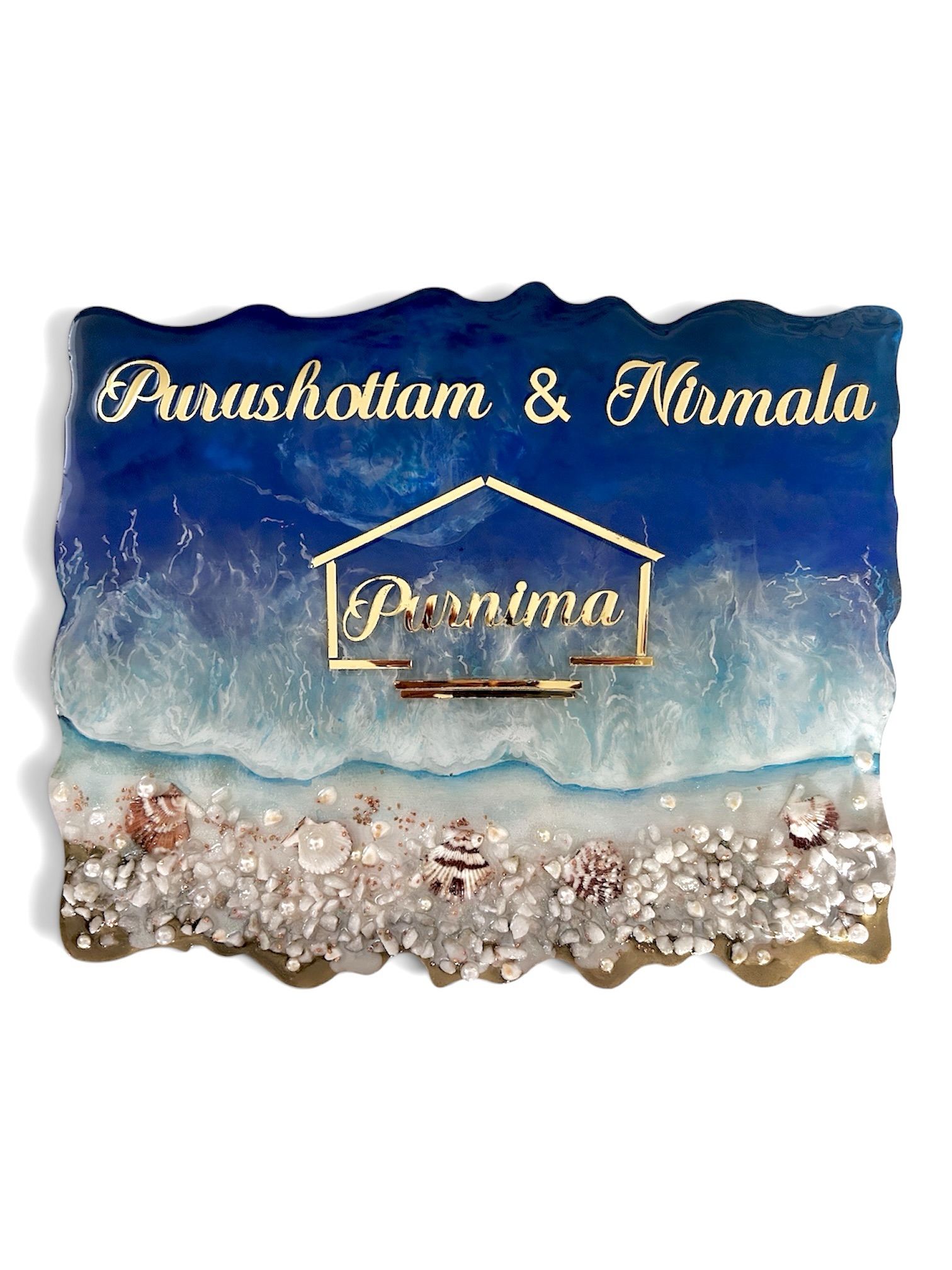 Resin Nameplate Sea Waves/sea shells 1 Sea waves resin name plate at entrance
