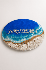 Resin Nameplate Oval Sea Waves