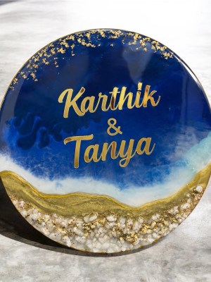 Resin Name plate Round Seaside